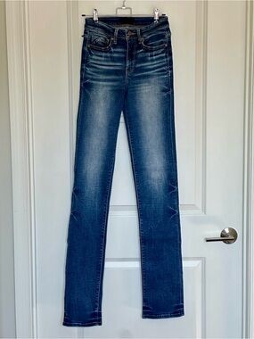 Buckle Women's Straight Leg Jeans - Dark Blue Wash - extra long, tall